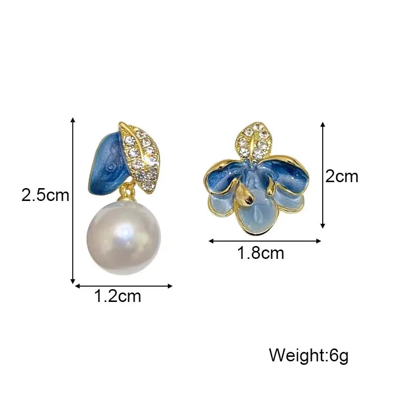 Blue Butterfly Drop Earrings