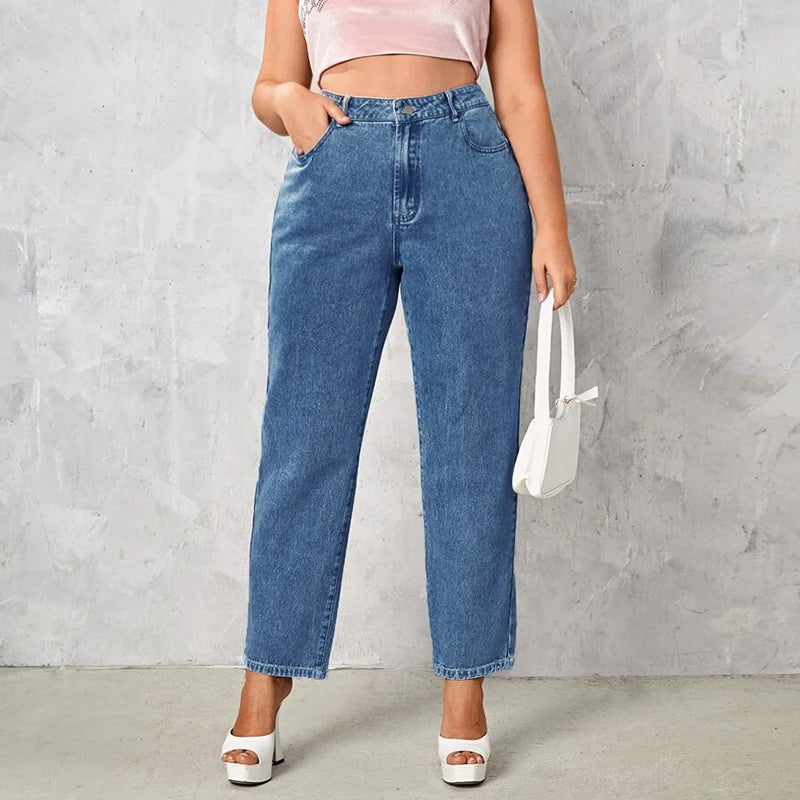 Stretch Straight Denim Jeans