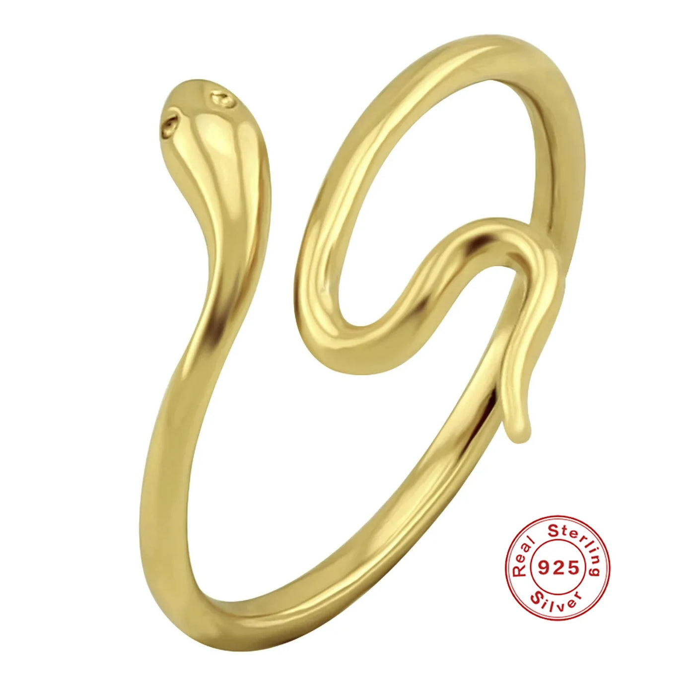 Adjustable Snake Silver Ring