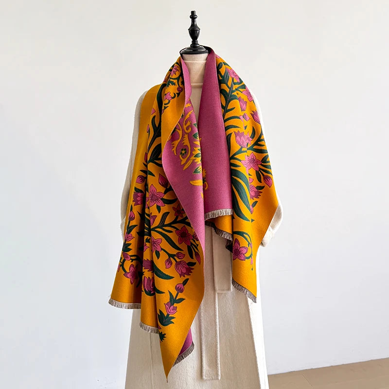 Floral Jacquard Pashmina Shawl