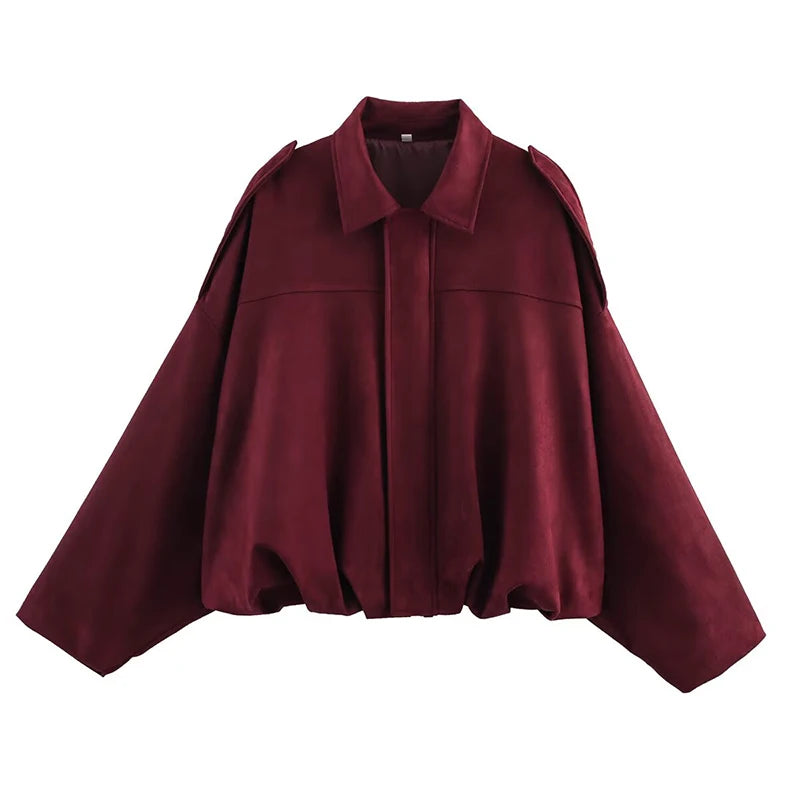 Suede Textured Bomber Jacket