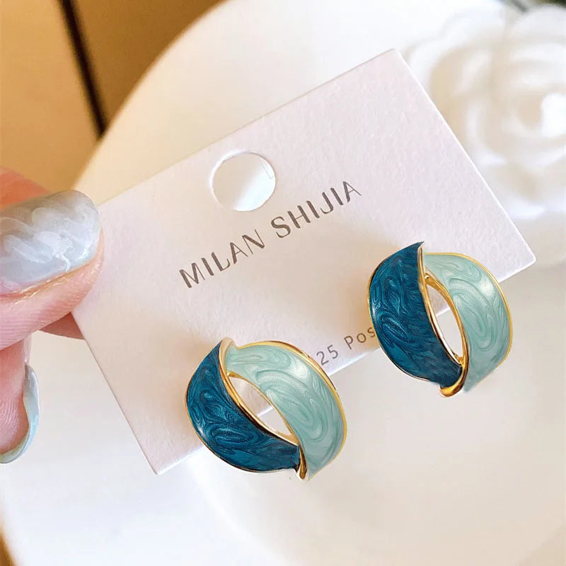 Blue Butterfly Drop Earrings