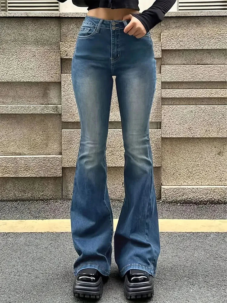 Gray Flare Stretch Jeans
