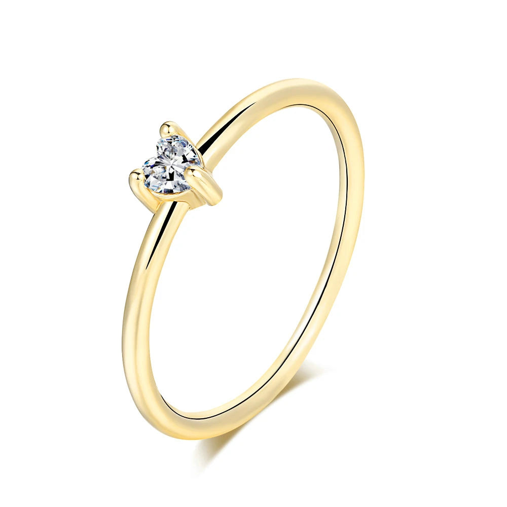 Dainty Heart Zircon Ring