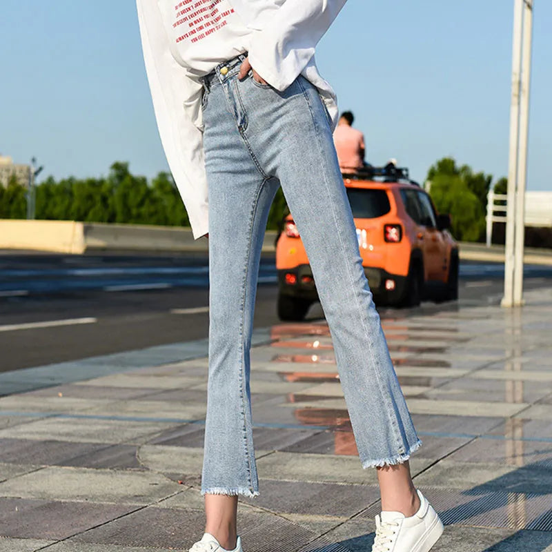 Slim Flare Ankle Jeans