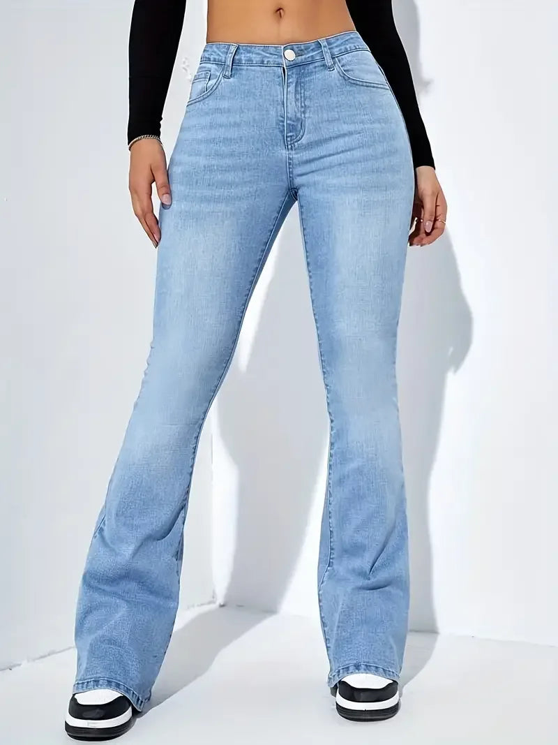 Gray Flare Stretch Jeans