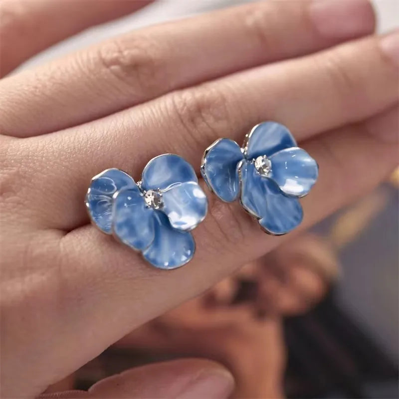 Blue Butterfly Drop Earrings