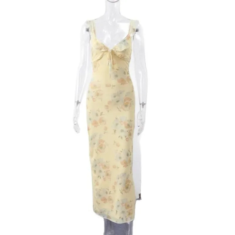 Floral Backless Maxi Dress