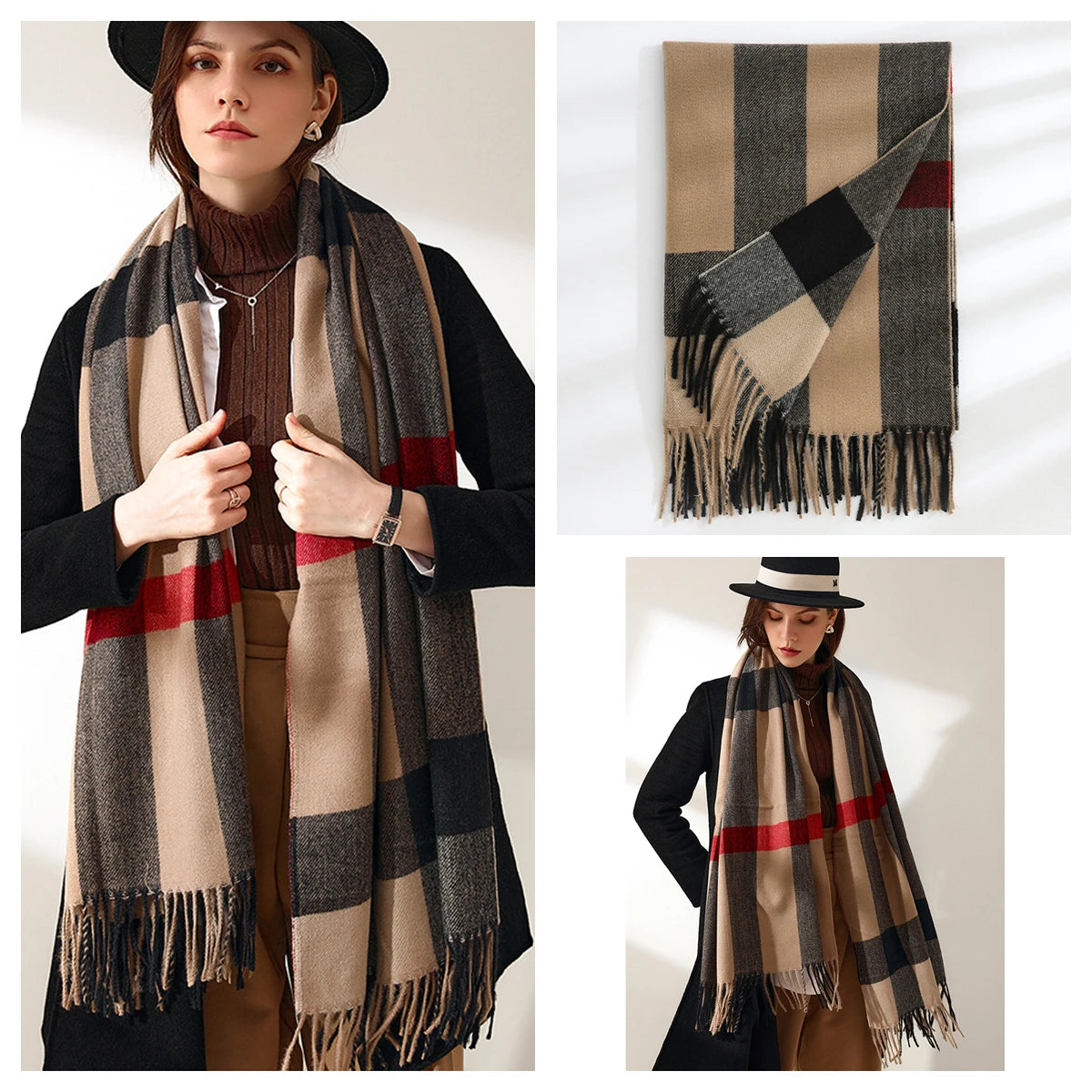 Classic Plaid Blanket Scarf