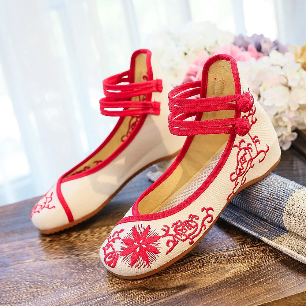 Sunflower Embroidered Canvas Flats