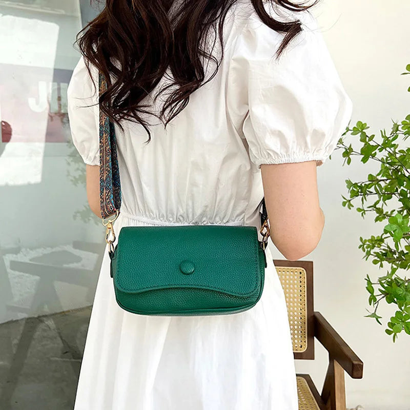 Wide Strap Flap Bag