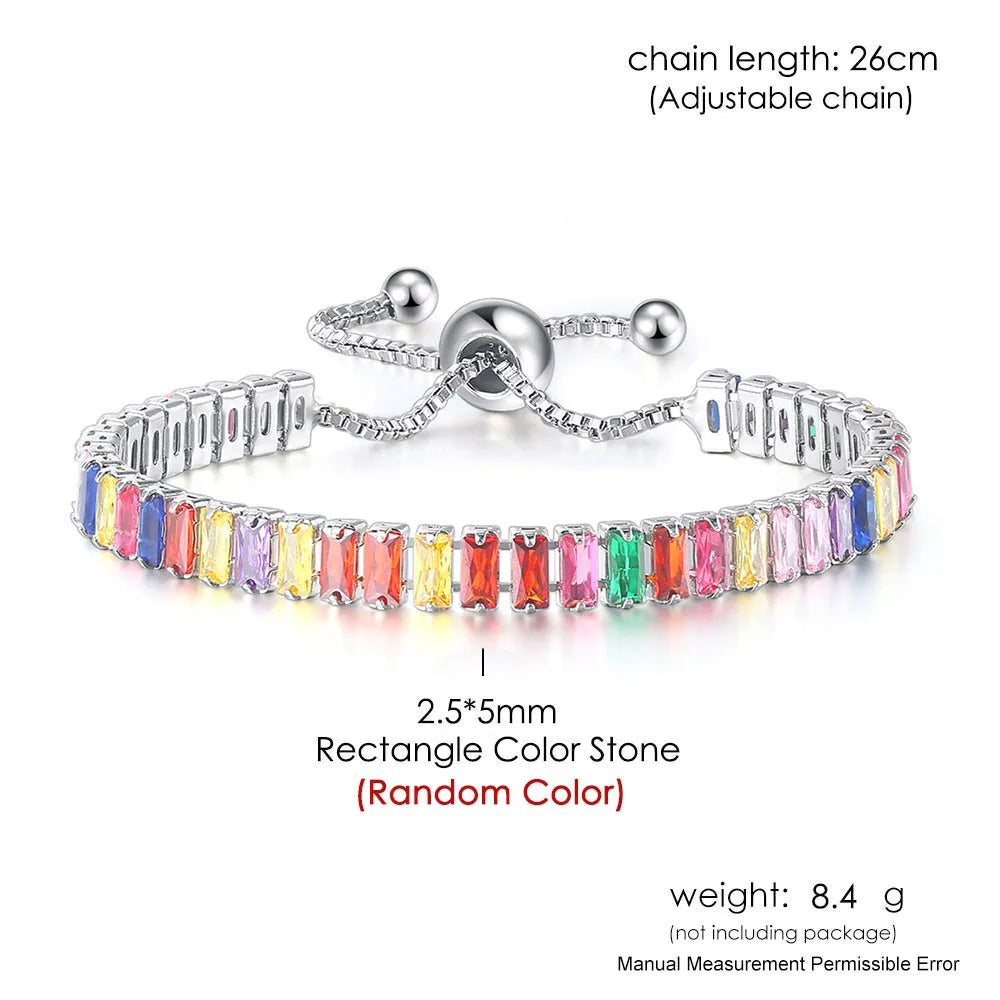 Rainbow Zircon Tennis Bracelet