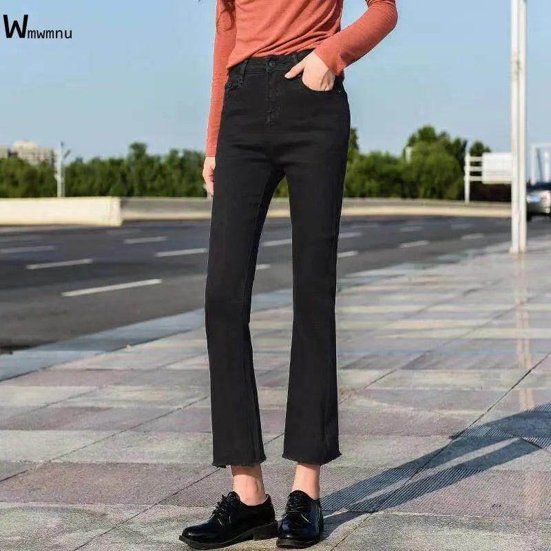 Slim Flare Ankle Jeans