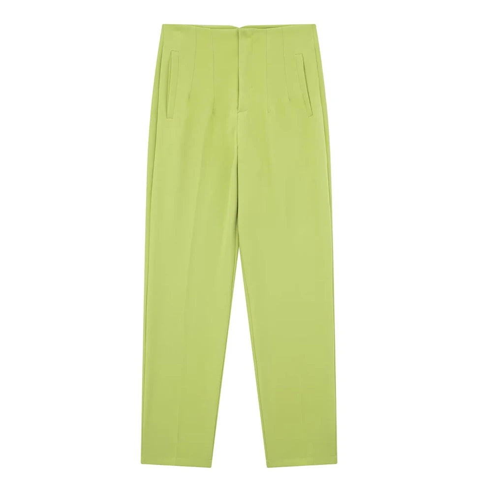 Front Zipper Straight Pants