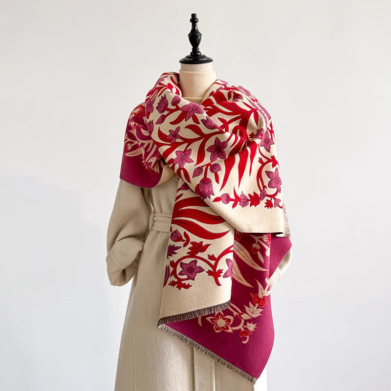 Floral Jacquard Pashmina Shawl