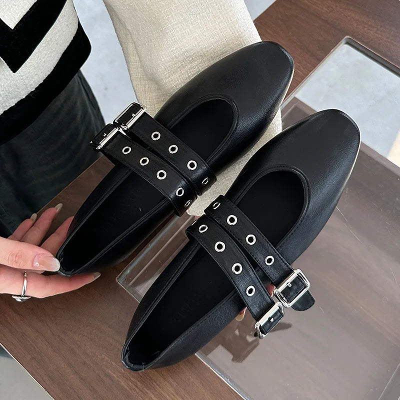 Buckle Strap Ballet Flats