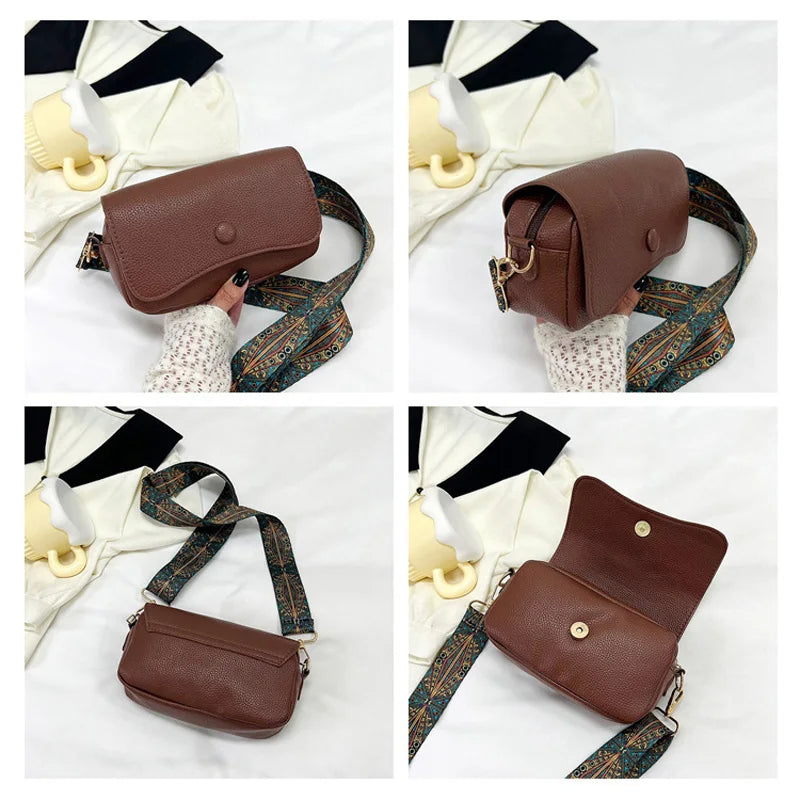 Wide Strap Flap Bag