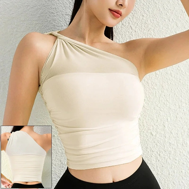 One Shoulder Yoga Bra